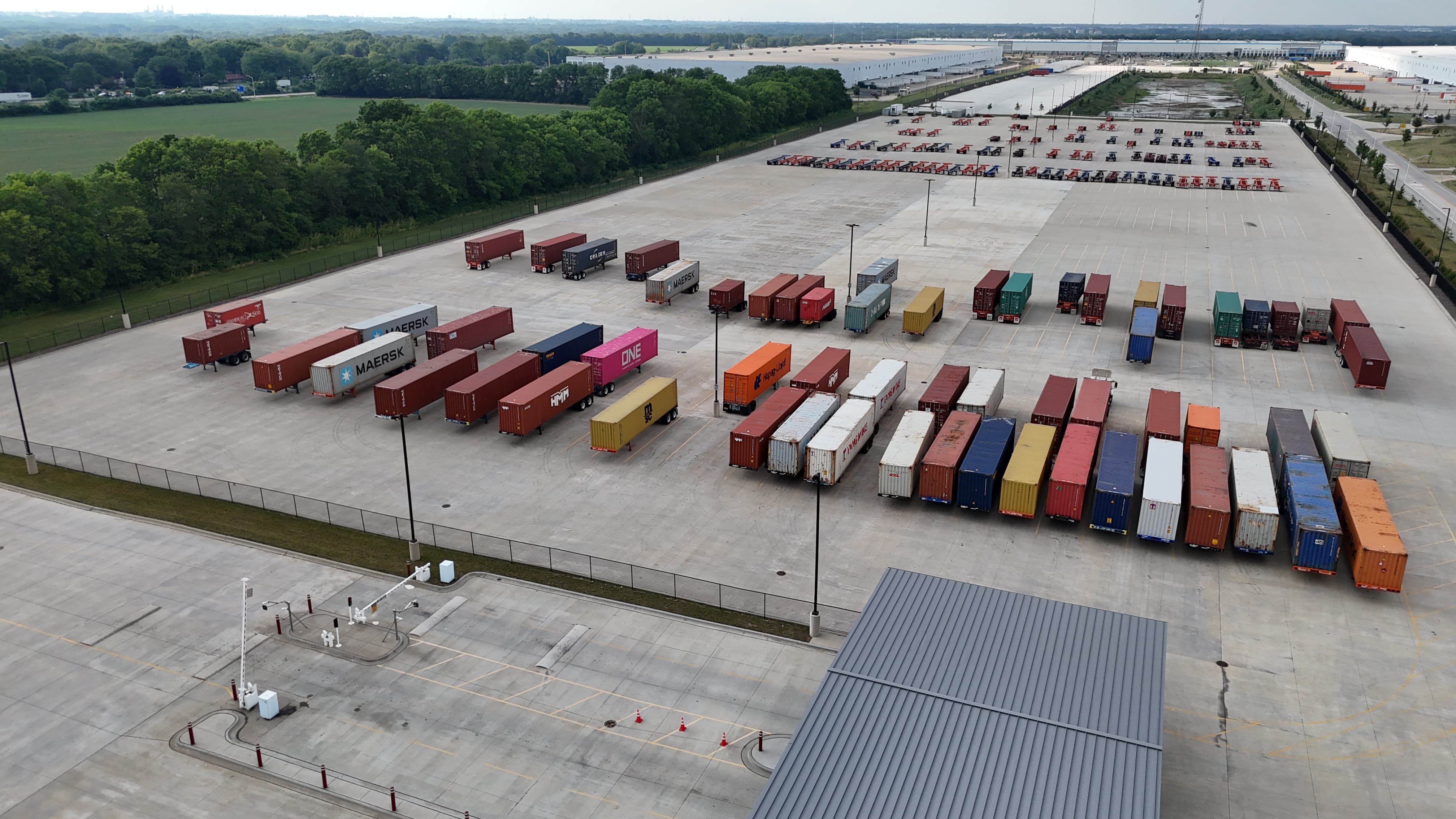 Fleet parking property aerial view