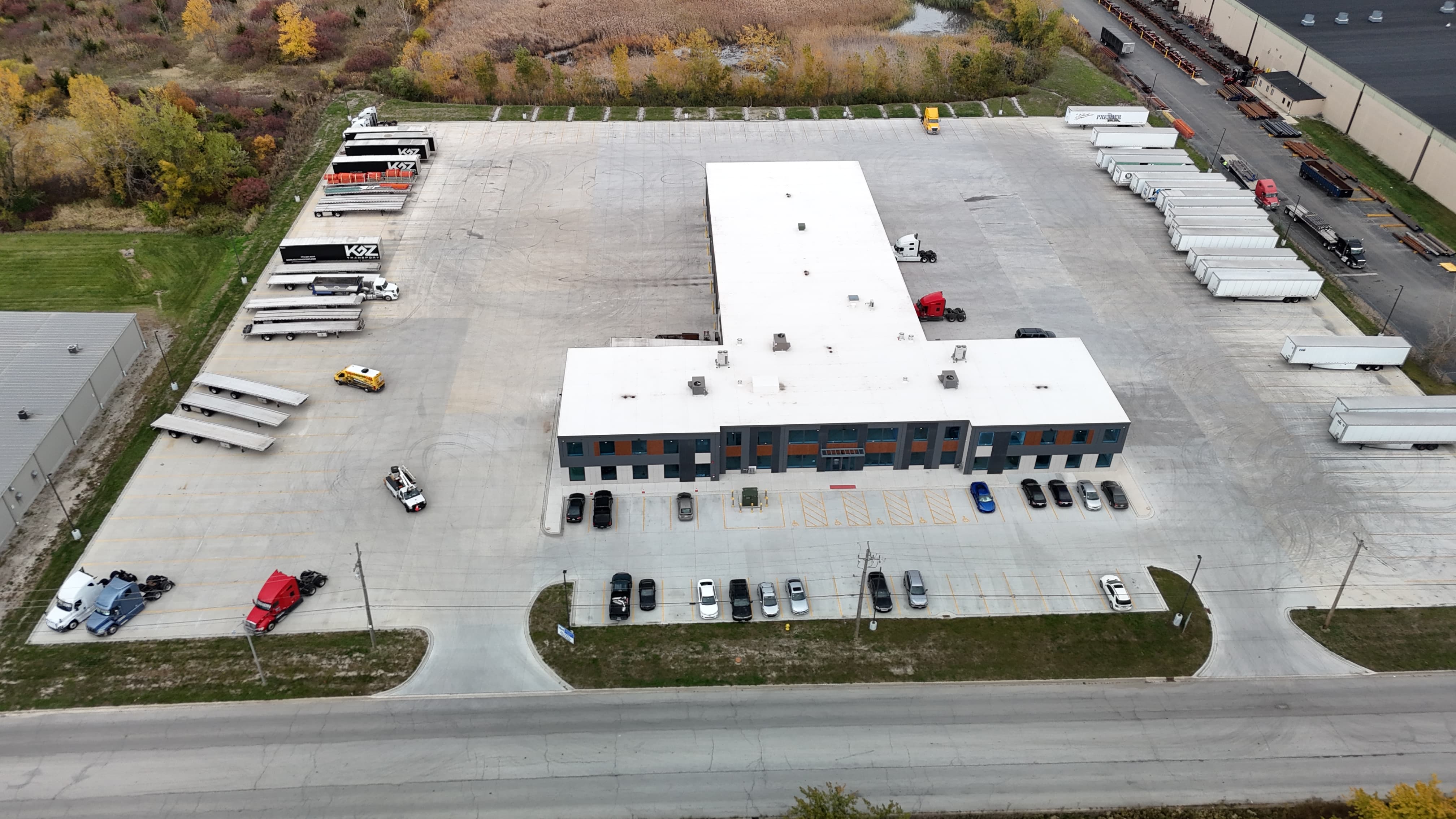 Fleet parking property aerial view
